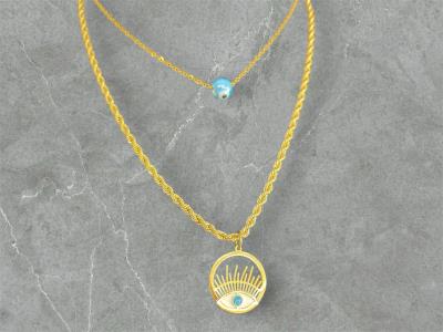 Eye Design Gold Necklace